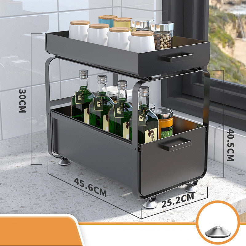Multifunctional Floor Sink Shelf Organiser