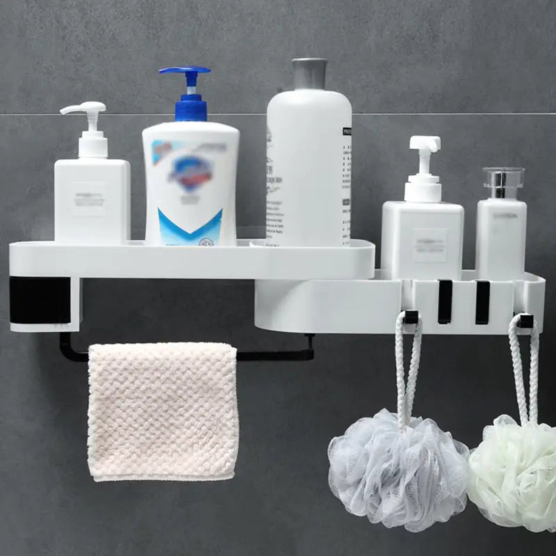 Punch-Free Corner Shower Caddy for Toiletries Storage