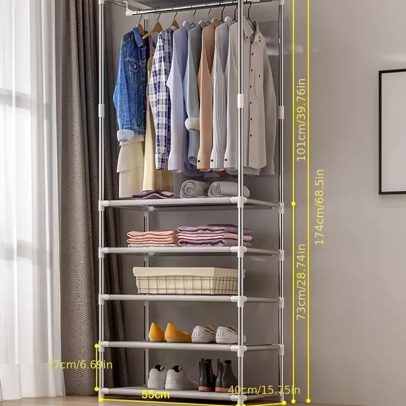 Modern Floor-to-Ceiling Clothes Rack for Bedroom