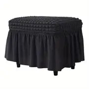 Rectangular Stretch Ottoman Cover with Skirt for Furniture
