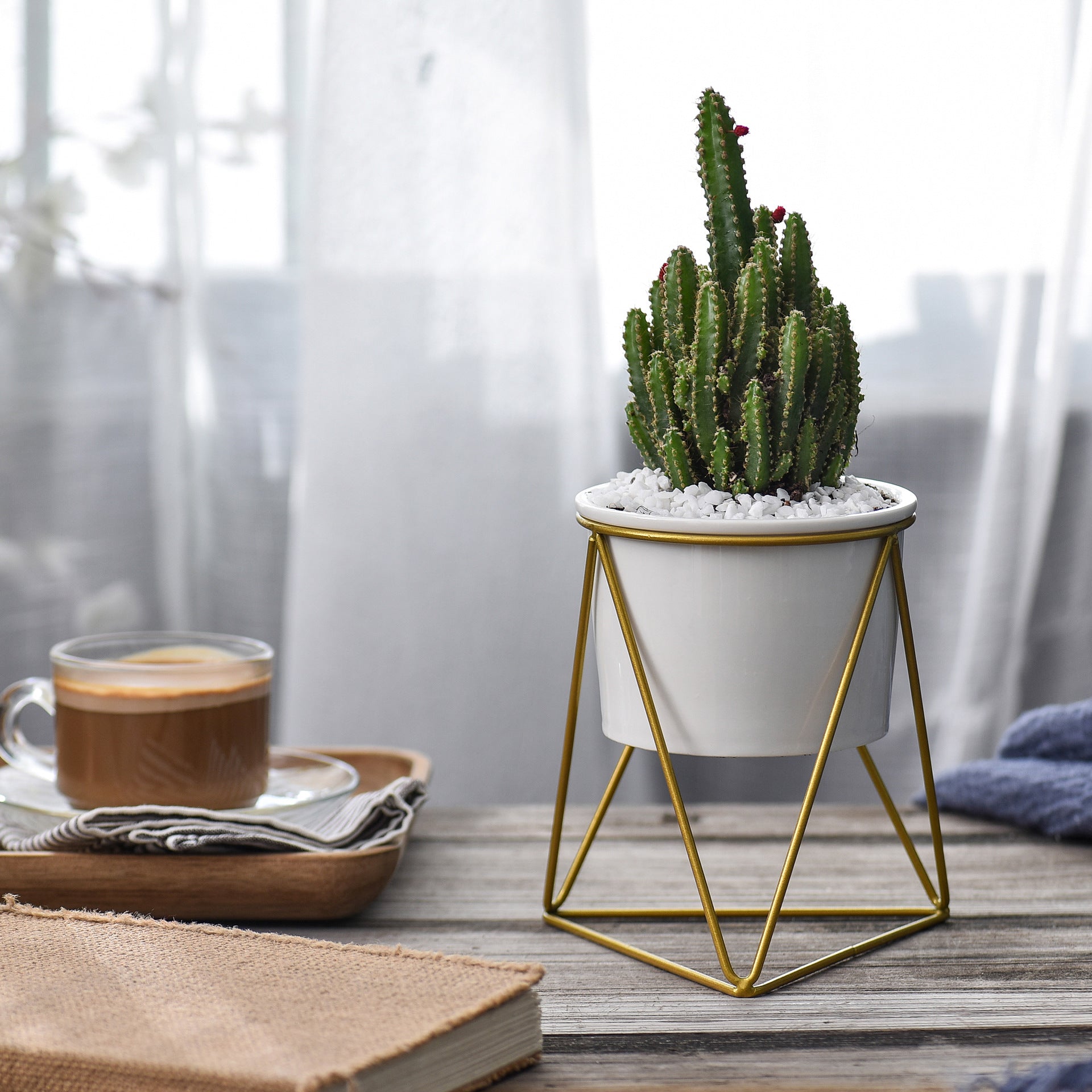 Nordic Triangle Ceramic Planter Stand