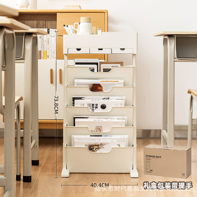 Mobile Plastic Desk Edge Bookshelf and Organiser