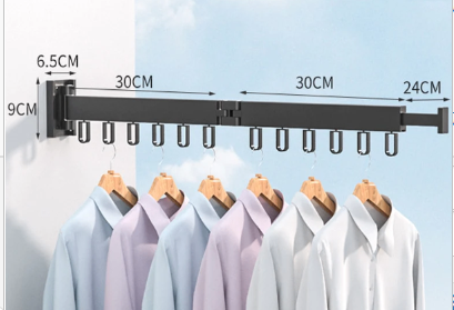 Retractable Wall Mount Clothes Rack for Balcony