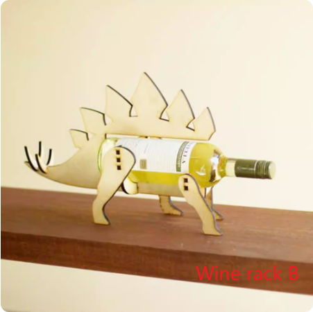 Creative Wooden Dinosaur Wine Rack - Nordic Home Decor