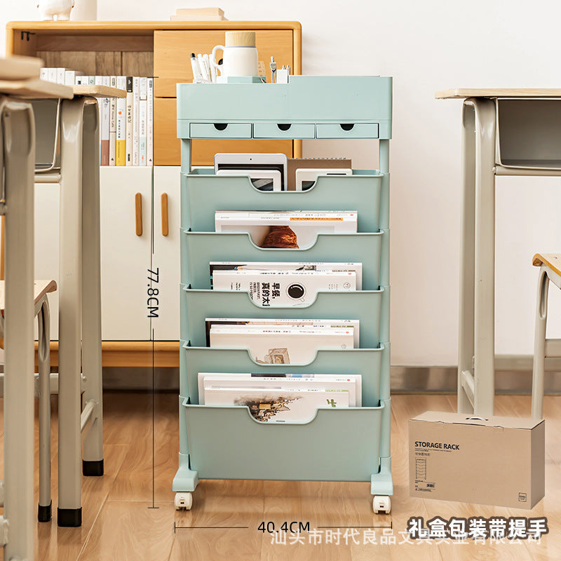 Mobile Plastic Desk Edge Bookshelf and Organiser