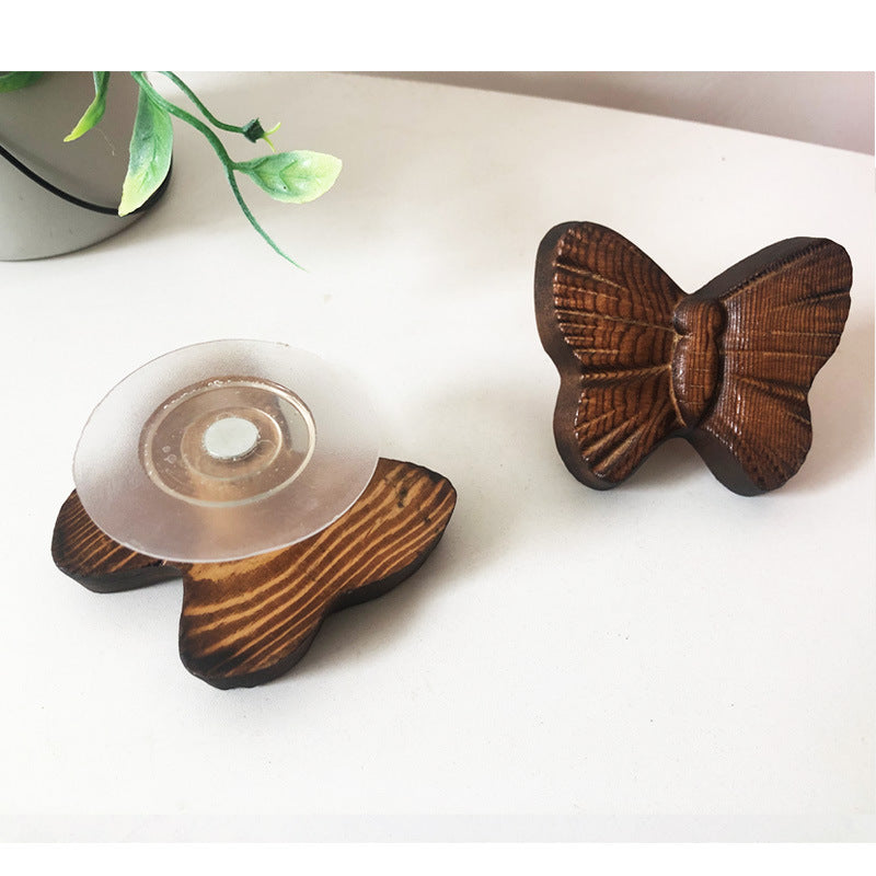 Butterfly Hook Solid Wood Wall-Mounted Coat Rack