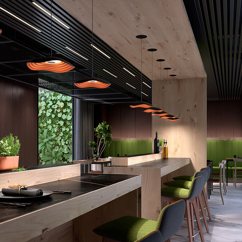 Sculptural Wave Pendant Light - Designer Ceiling Light for Dining and Bar