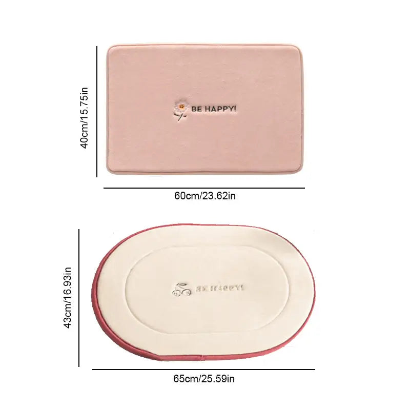 Embroidered Non-Slip Indoor Door Mat for Bathroom Decor