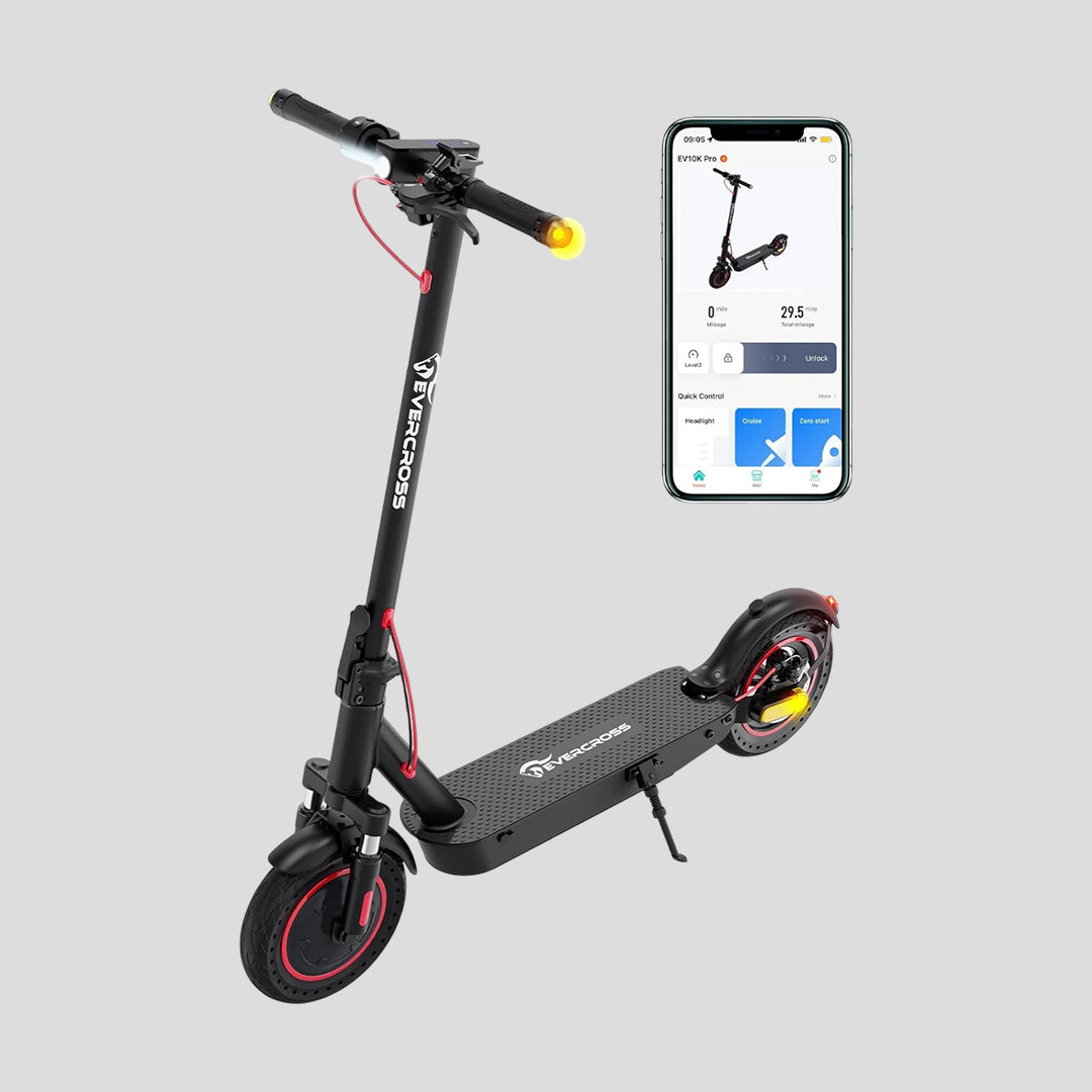 EV10K PRO App-Enabled Electric Scooter, Scooter Adults with 500W Motor, up to 19 MPH & 22 Miles E-Scooter, Lightweight Folding for 10'' Honeycomb Tires