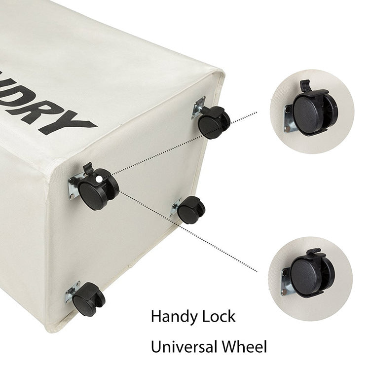 Oxford Cloth Rolling Laundry Basket with Wheels