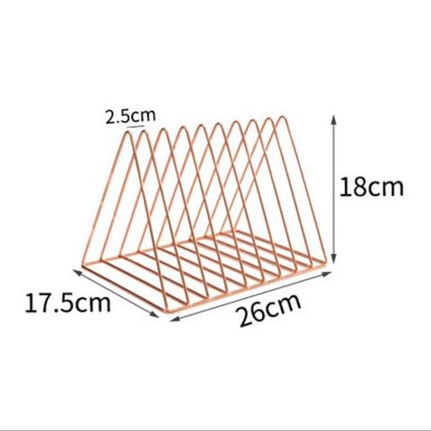 Metal Triangle Bookshelf and Organiser Rack