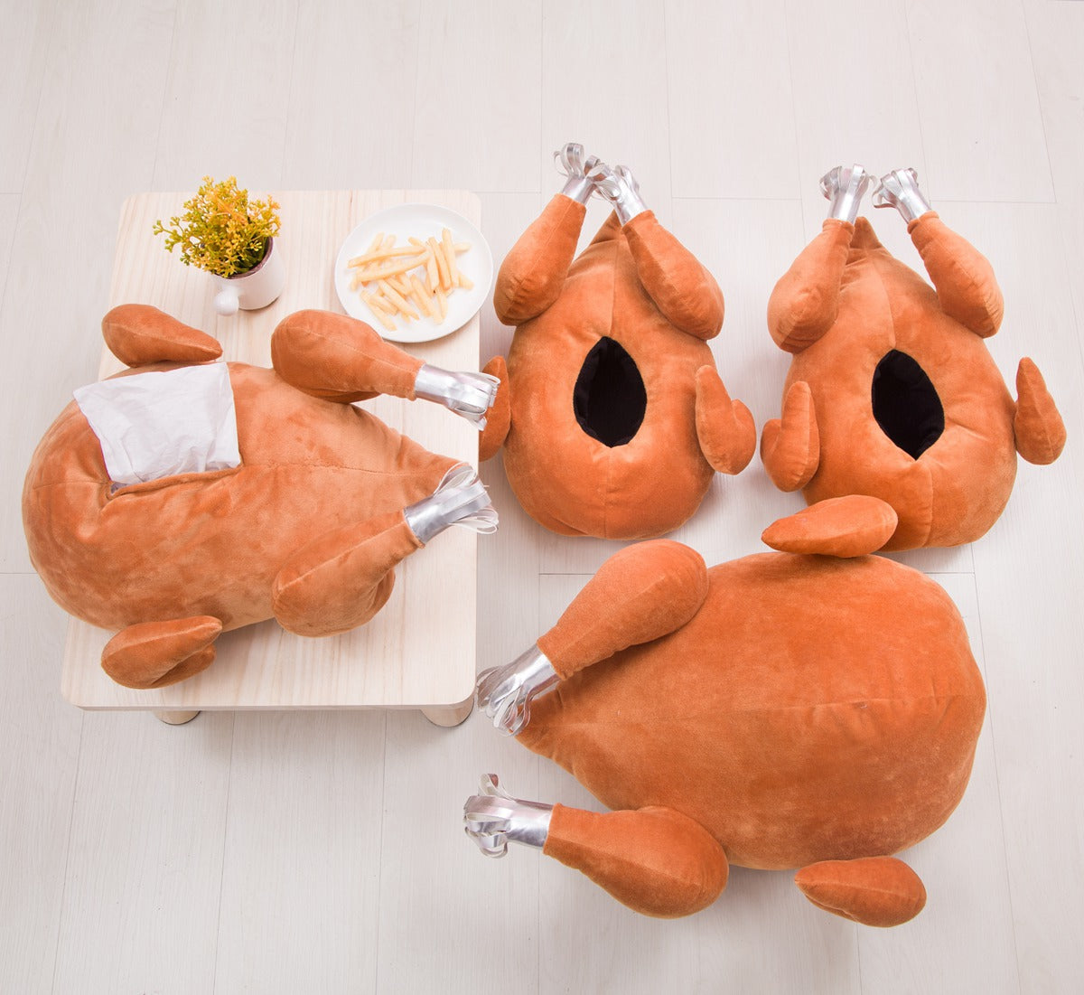 Turkey Tissue Box with Pillow and Blanket Set