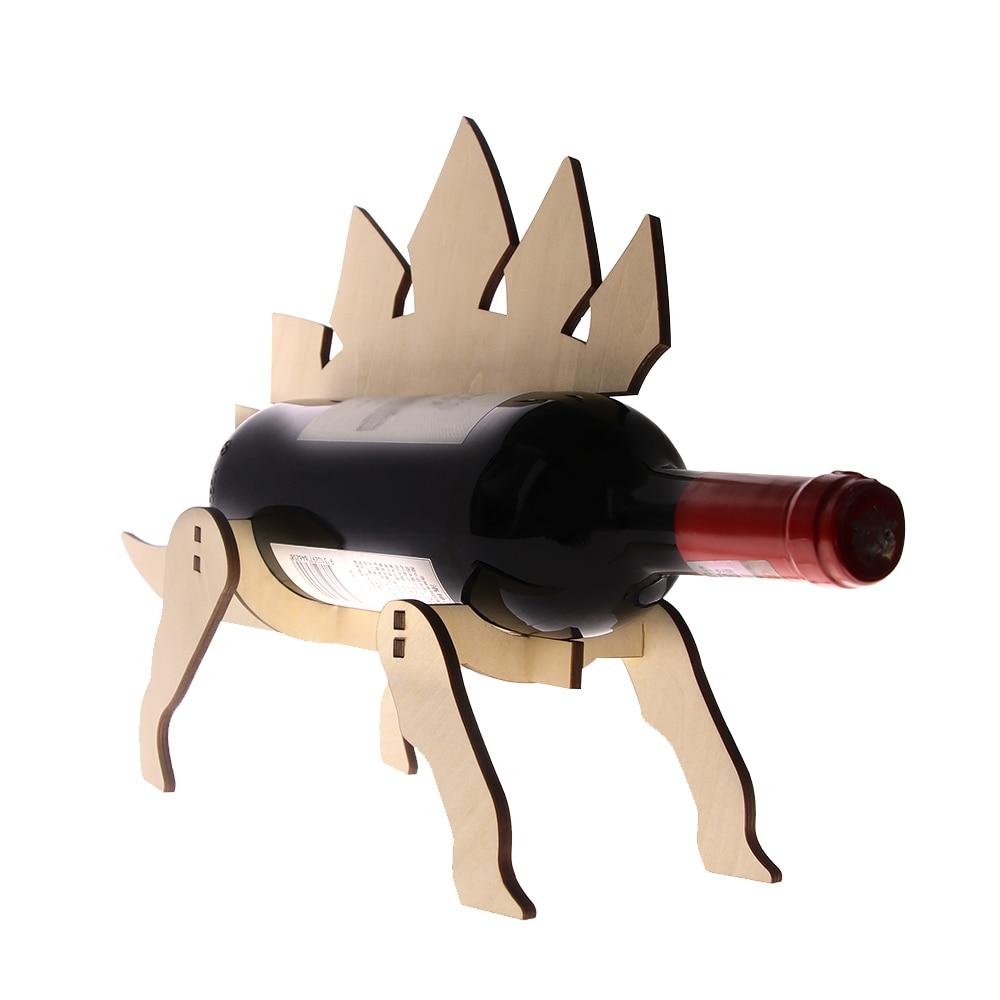 Creative Wooden Dinosaur Wine Rack - Nordic Home Decor
