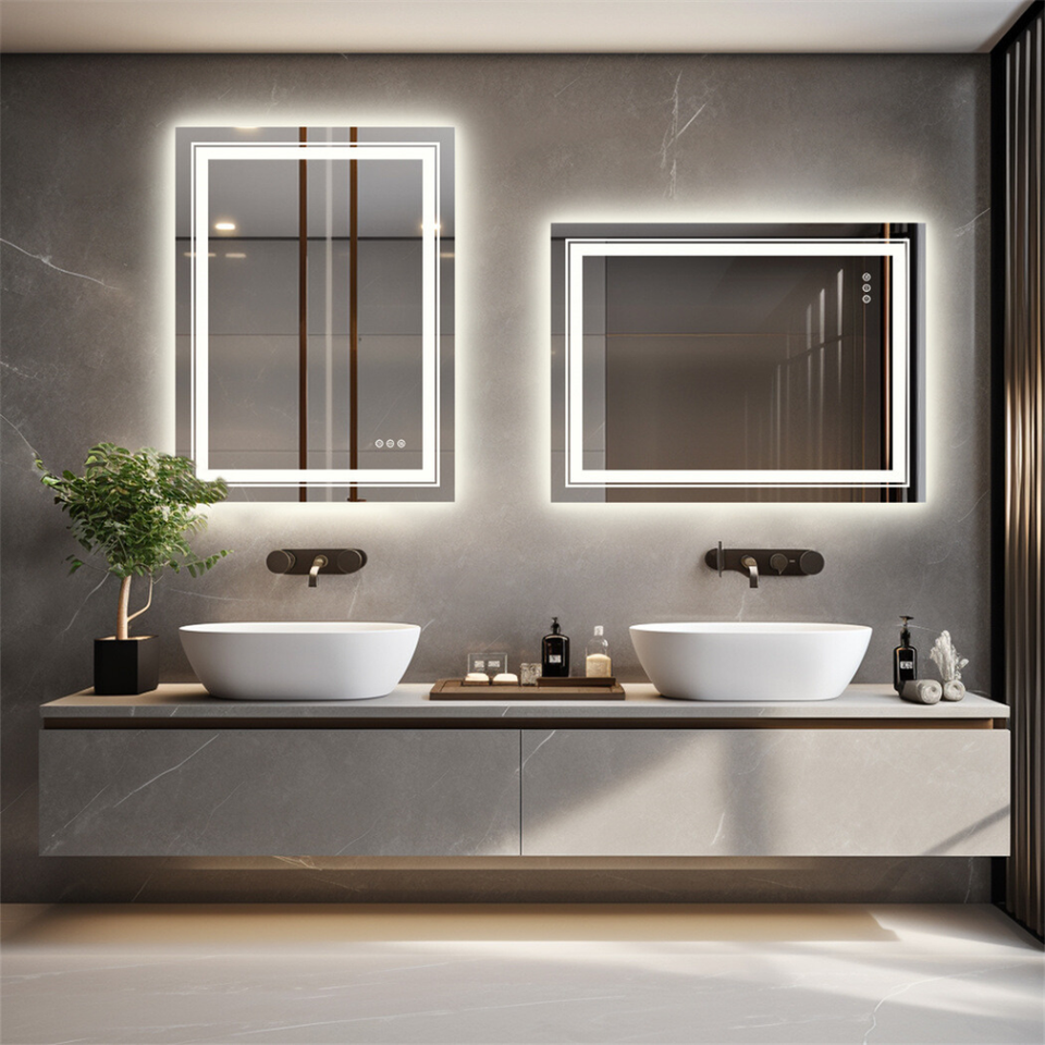 Crystal Clear Smart LED Dimmable Bathroom Mirror - Dual Lights, Defog & Waterproof_1