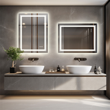 Crystal Clear Smart LED Dimmable Bathroom Mirror - Dual Lights, Defog & Waterproof_1