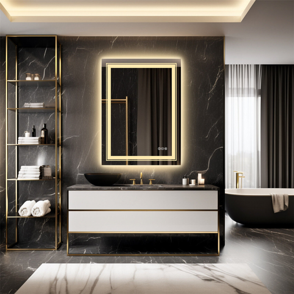 Crystal Clear Smart LED Dimmable Bathroom Mirror - Dual Lights, Defog & Waterproof_4