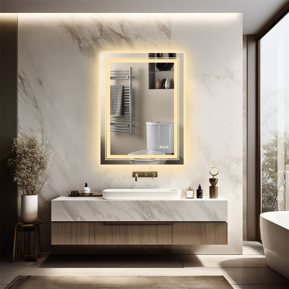 Crystal Clear Smart LED Dimmable Bathroom Mirror - Dual Lights, Defog & Waterproof_5