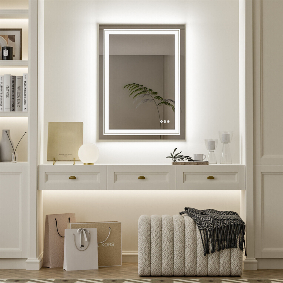 Crystal Clear Smart LED Dimmable Bathroom Mirror - Dual Lights, Defog & Waterproof_7