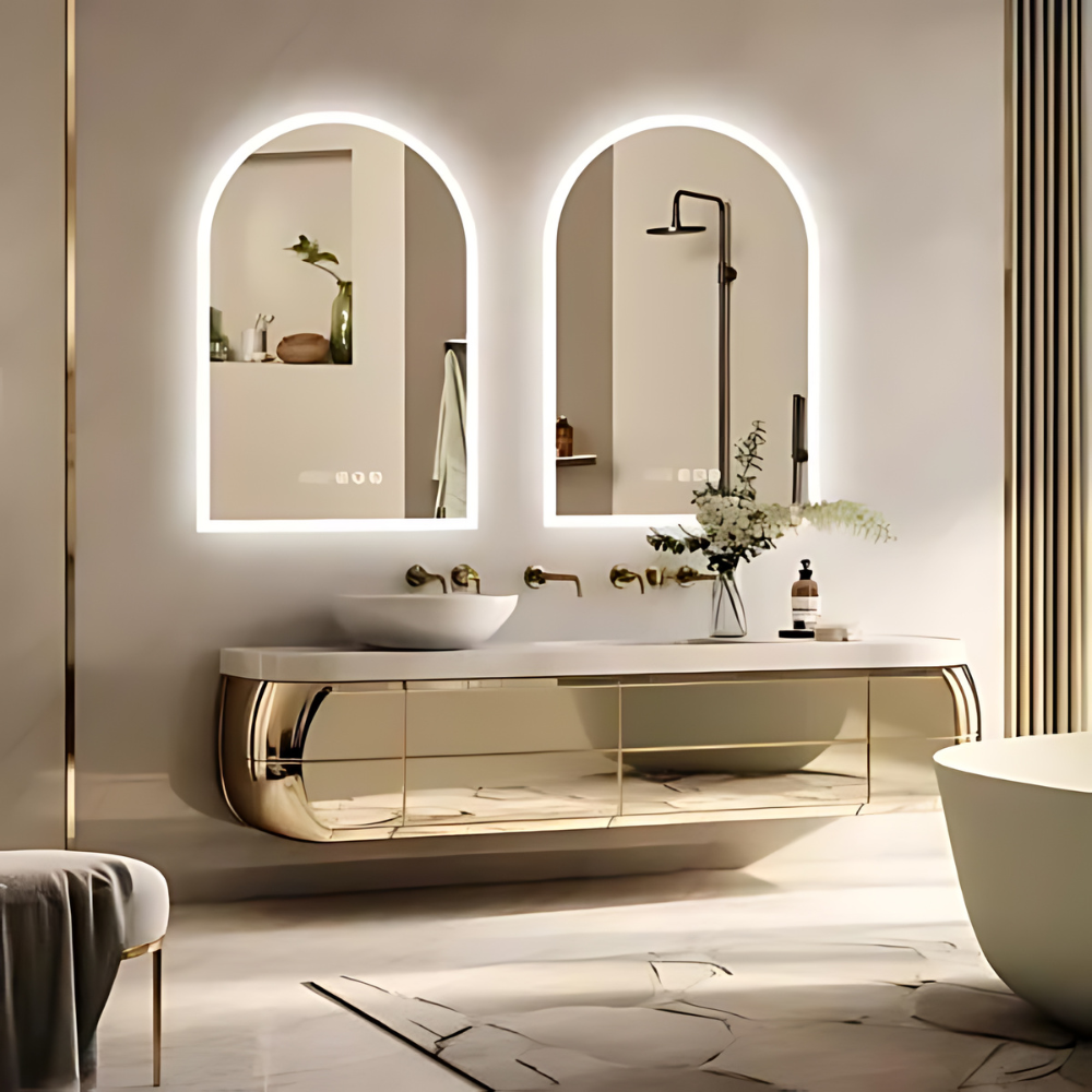 Chic Backlit Bathroom Vanity Mirror with Time and Temperature Display_8