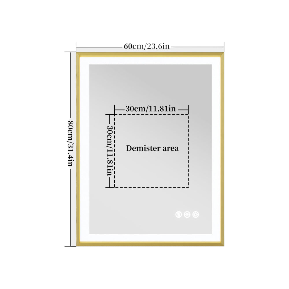 Luxurious LED Bathroom Mirror with Gold Frame_8