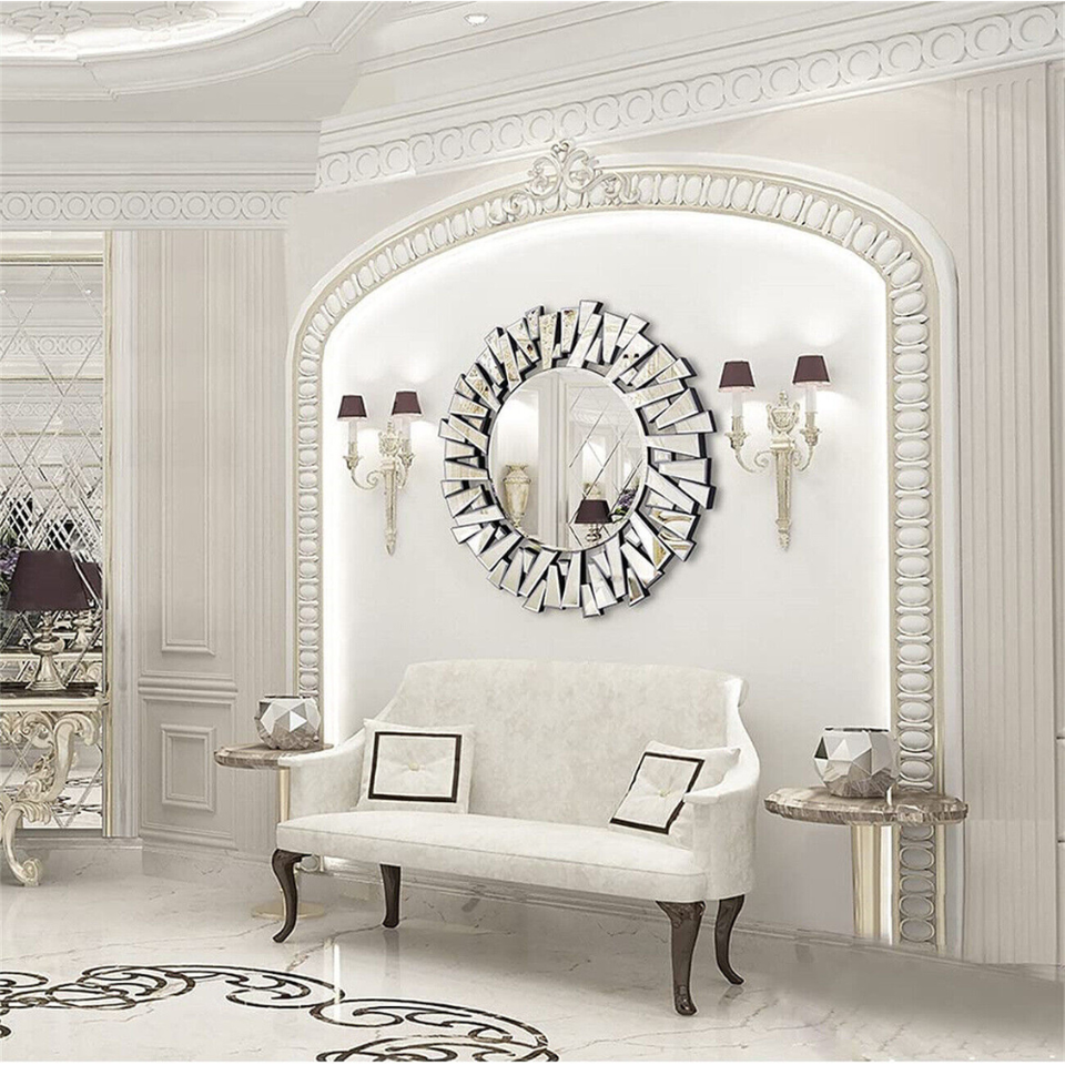 Stunning 32 Silver Round Wall Mirror_3