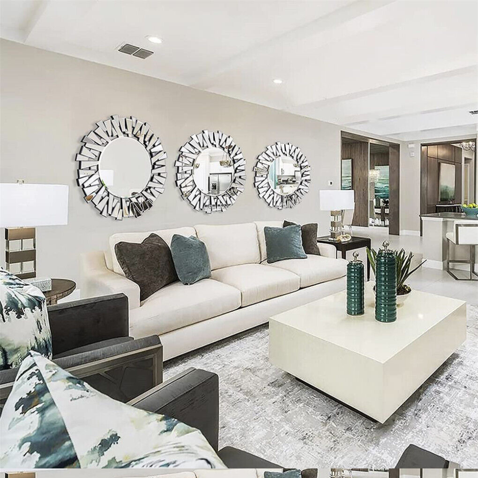 Stunning 32 Silver Round Wall Mirror_7