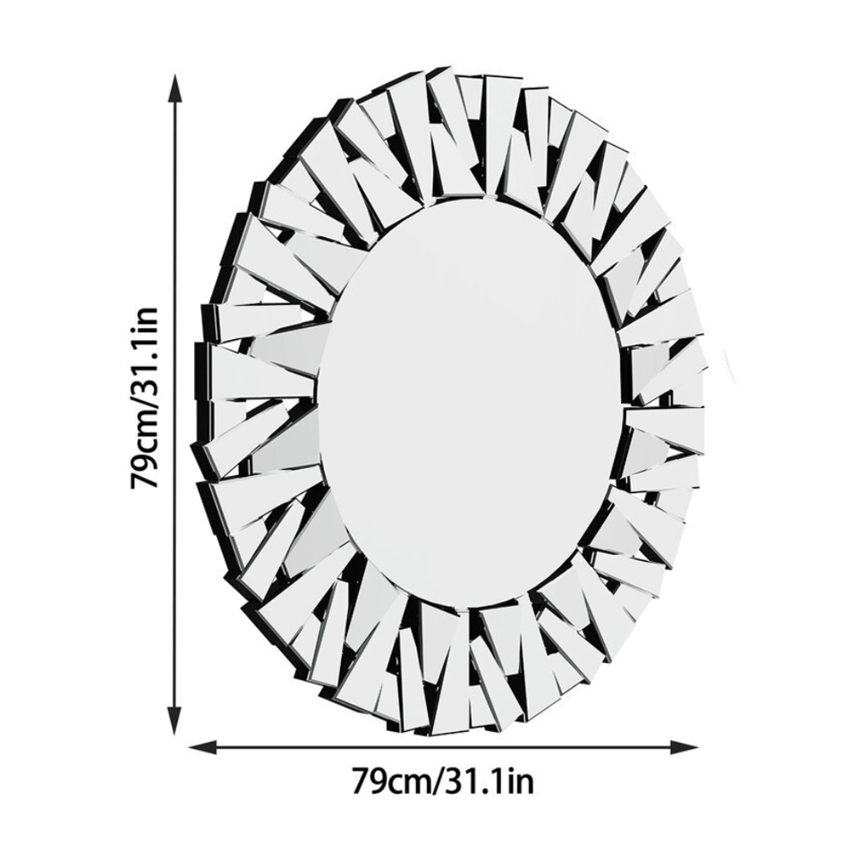 Stunning 32 Silver Round Wall Mirror_8