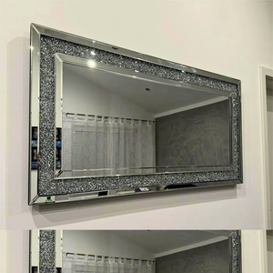 Sparkly Wall Mounted Crystal Diamond Vanity Mirror_8