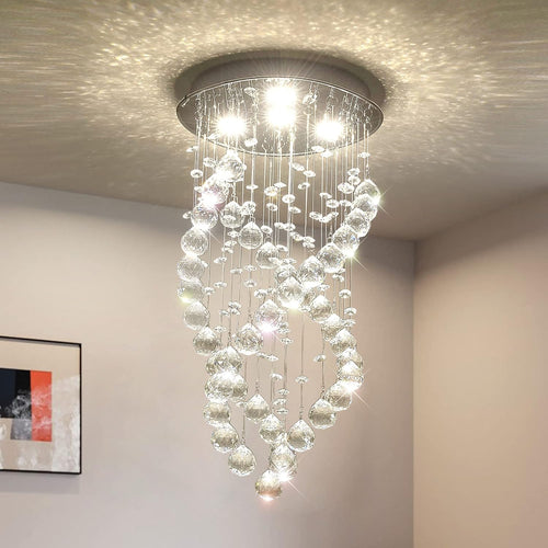 Luxurious Mini Modern K9 Crystal Chandelier with 4 Leds, Mount Crystal Chandelier Light Fixture for Dining Room, Bedroom, Hallway and Kitchen