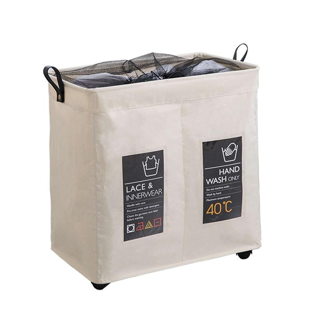 Fabric Laundry Basket with Wheels - Large Foldable Bin