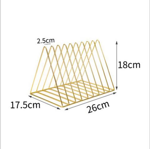 Metal Triangle Bookshelf and Organiser Rack
