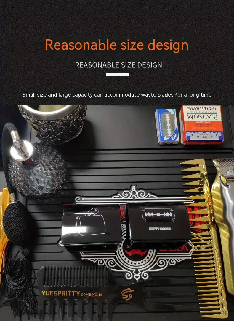 Safety Razor Blade Disposal Case - Black Bench Storage