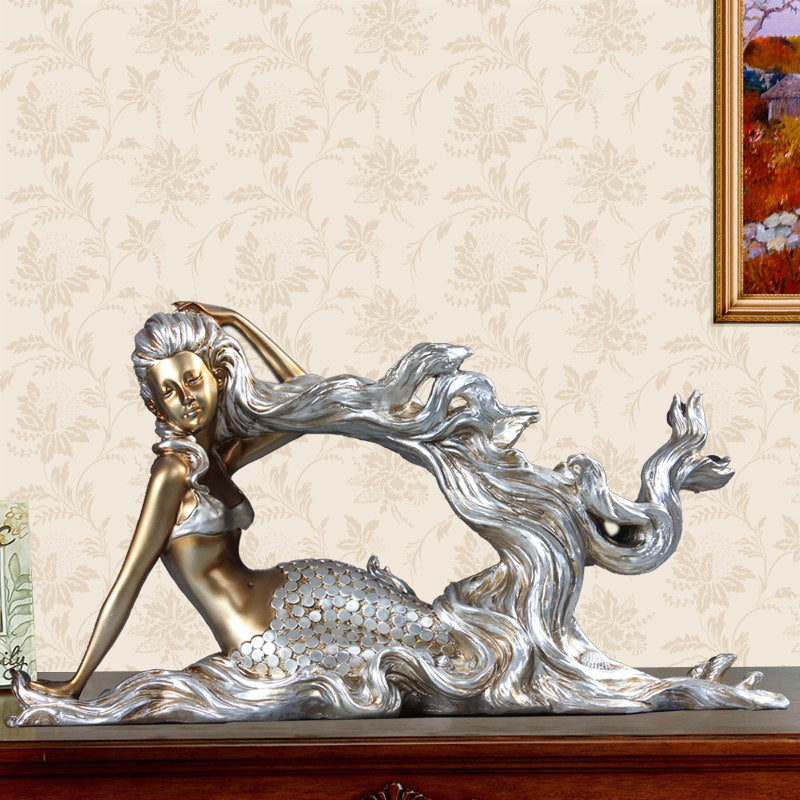 Creative Resin Wine Rack with Mermaid Design