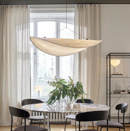 Silk Drum Chandelier - White Fabric Ceiling Pendant Light