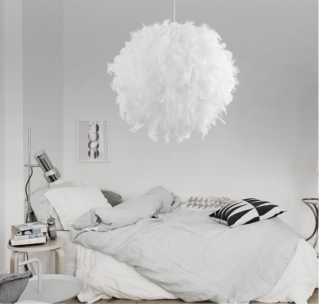 Feather Round Ball Pendant Light