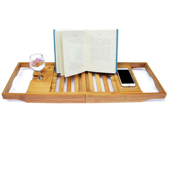 Bamboo Bathtub Storage Rack