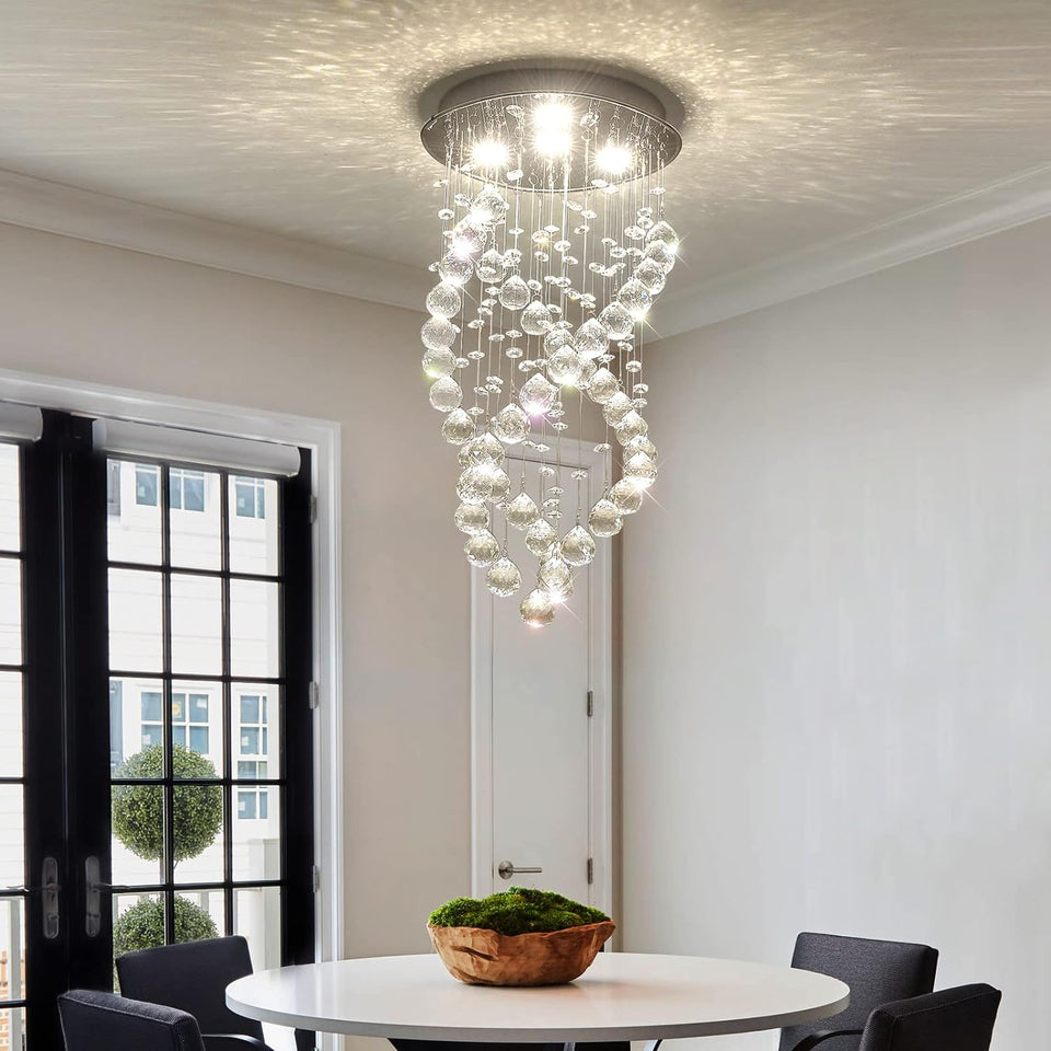 Luxurious Mini Modern K9 Crystal Chandelier with 4 Leds, Mount Crystal Chandelier Light Fixture for Dining Room, Bedroom, Hallway and Kitchen