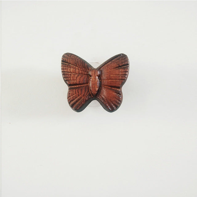 Butterfly Hook Solid Wood Wall-Mounted Coat Rack