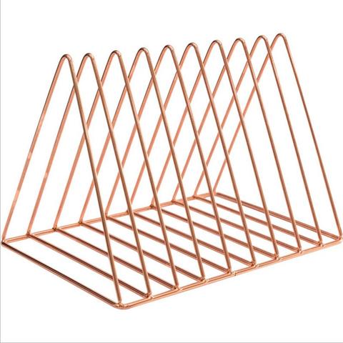 Metal Triangle Bookshelf and Organiser Rack
