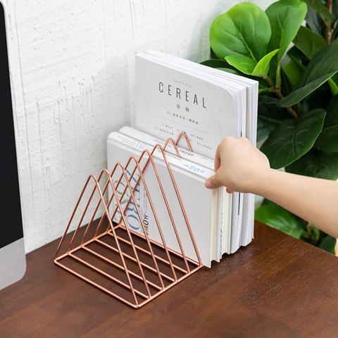 Metal Triangle Bookshelf and Organiser Rack