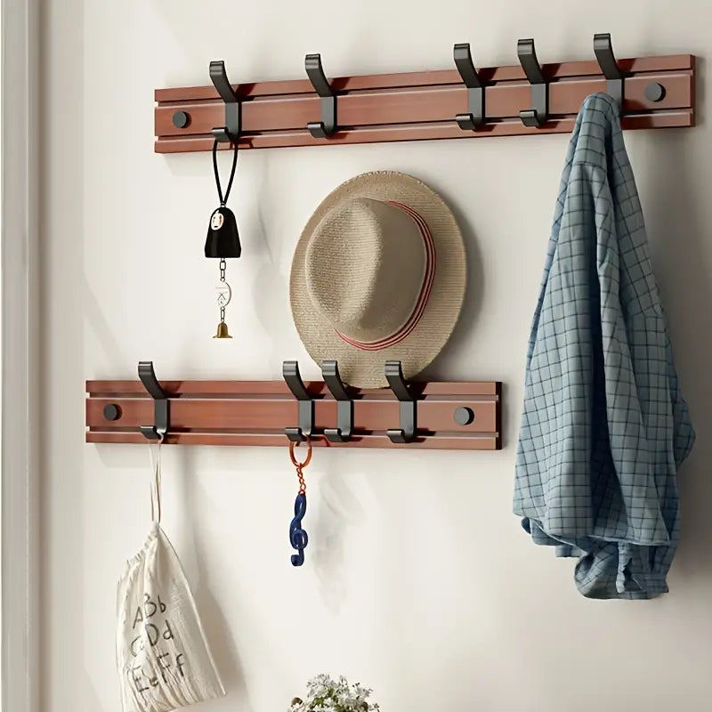 Wood and Plastic Wall Coat Hook with Shelf