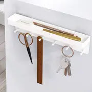 Wall Mount Key Holder with Shelf and 6 Hooks