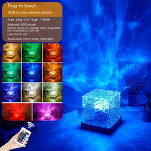 Load image into Gallery viewer, LED Water Ripple Ambient Night Light USB Rotating Projection Crystal Table Lamp RGB Dimmable Home Decoration 16 Color Gifts

