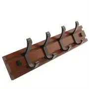 Wood and Plastic Wall Coat Hook with Shelf