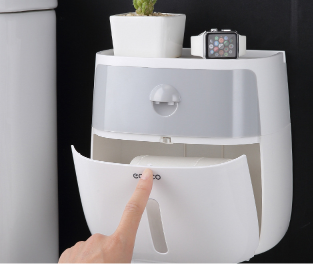 Tissue Box and Bathroom Storage Organiser Shelf
