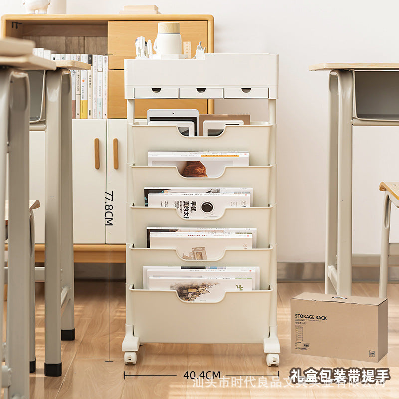 Mobile Plastic Desk Edge Bookshelf and Organiser