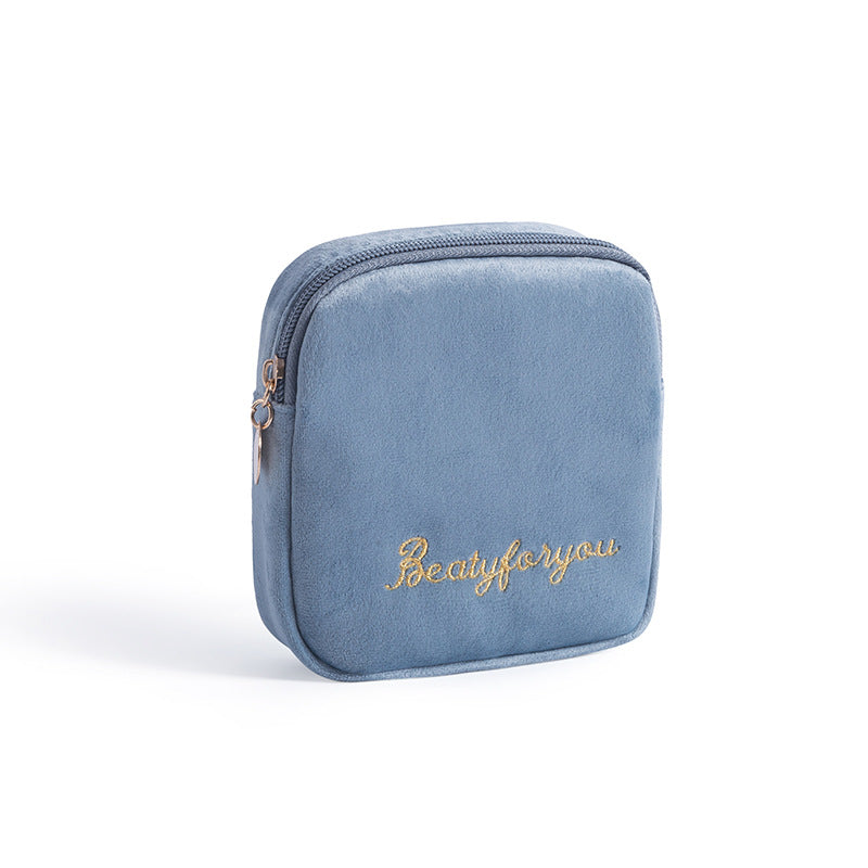 Sanitary Napkin Storage Bag, Plush Handheld Pouch