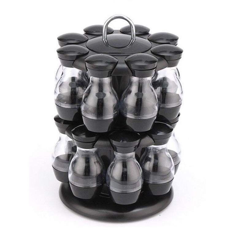 Double-Layer Rotating Spice Rack for Kitchen Use