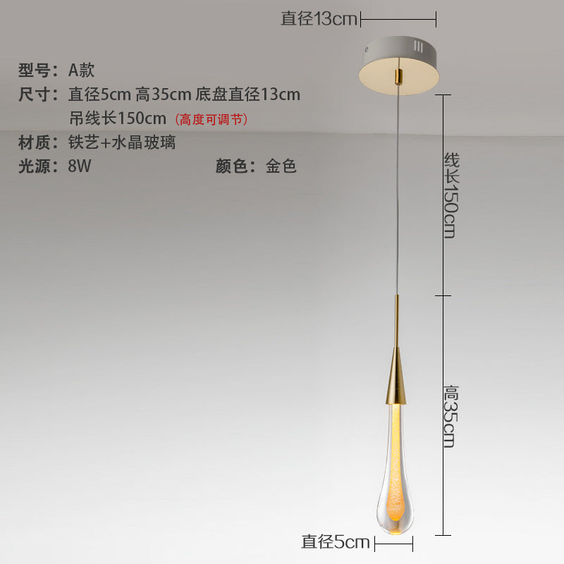 Crystal Water Drop Ceiling Pendant Light