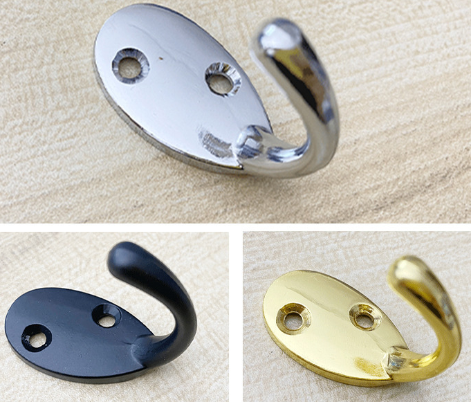 Wall-Mounted Single Coat Hook for Closet and Bathroom